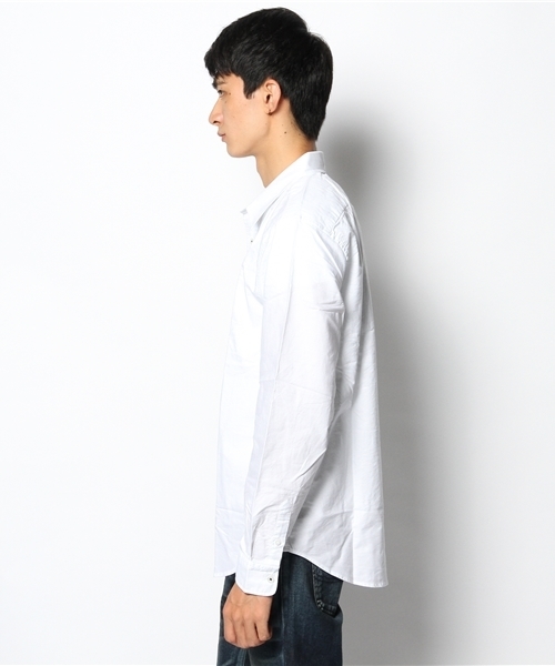 GIORDANO（ジョルダーノ）の「[GIORDANO]コットンオックスフォードライオン刺繍長袖シャツ（シャツ/ブラウス・メンズ・ホワイト/ネイビー/イエロー/カーキ/グレー/レッド・SMALL/LARGE/MEDIUM）」の7枚目の写真