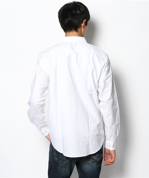 GIORDANO（ジョルダーノ）の「[GIORDANO]コットンオックスフォードライオン刺繍長袖シャツ（シャツ/ブラウス・メンズ・ホワイト/ネイビー/イエロー/カーキ/グレー/レッド・SMALL/LARGE/MEDIUM）」の8枚目の写真