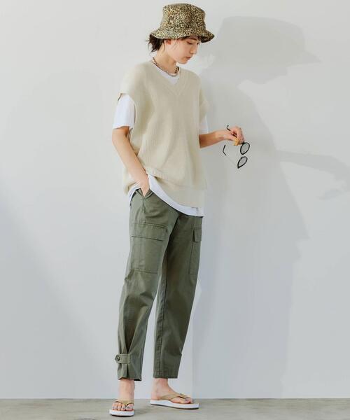 綺麗　グリーンレーベルリラクシング　自宅洗濯可能　ゆったりVネックニット green label relaxing｜グリーンレーベル リラクシングのニット