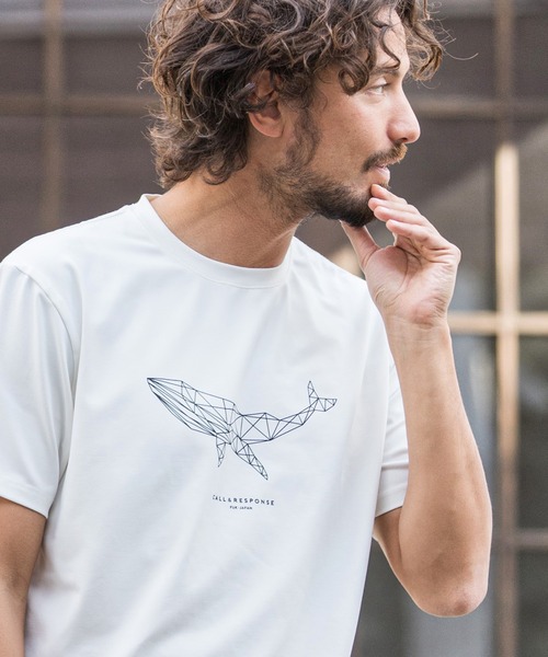 CALL&RESPONSE（コールアンドレスポンス）の「mt7000-ジオメトリック プリントTEE-クジラ Tシャツ（Tシャツ/カットソー・メンズ・ホワイト・1/2/5/4）」の9枚目の写真