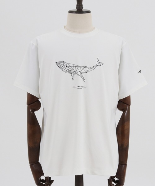 CALL&RESPONSE（コールアンドレスポンス）の「mt7000-ジオメトリック プリントTEE-クジラ Tシャツ（Tシャツ/カットソー・メンズ・ホワイト・1/2/5/4）」の4枚目の写真