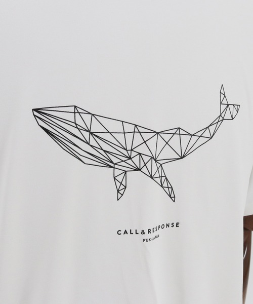 CALL&RESPONSE（コールアンドレスポンス）の「mt7000-ジオメトリック プリントTEE-クジラ Tシャツ（Tシャツ/カットソー・メンズ・ホワイト・1/2/5/4）」の3枚目の写真