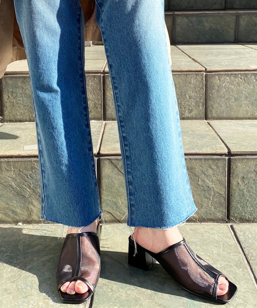 natural couture(ナチュラルクチュール)の「チュールパイピングミュール(その他シューズ・レディース・ブラック/ブラウン/アイボリー・MEDIUM/LARGE)」の1枚目の写真