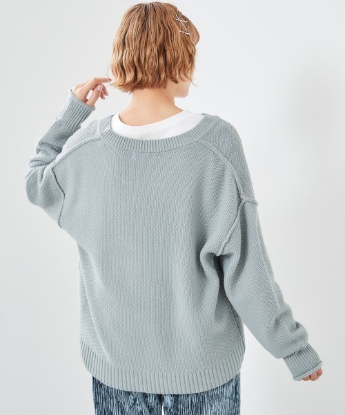 cepo(セポ)の「カノコアミニット+ロンTee アンサンブル(ニット/セーター・レディース・オフホワイト/ミント/チャコールグレー・M)」の5枚目の写真