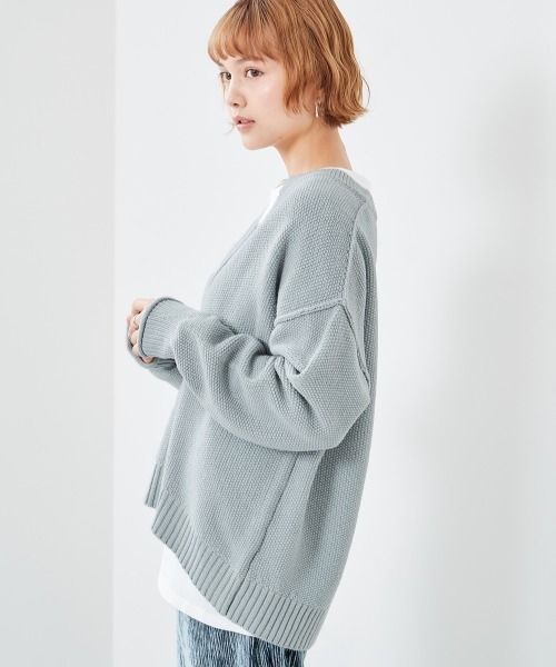 cepo(セポ)の「カノコアミニット+ロンTee アンサンブル(ニット/セーター・レディース・オフホワイト/ミント/チャコールグレー・M)」の8枚目の写真