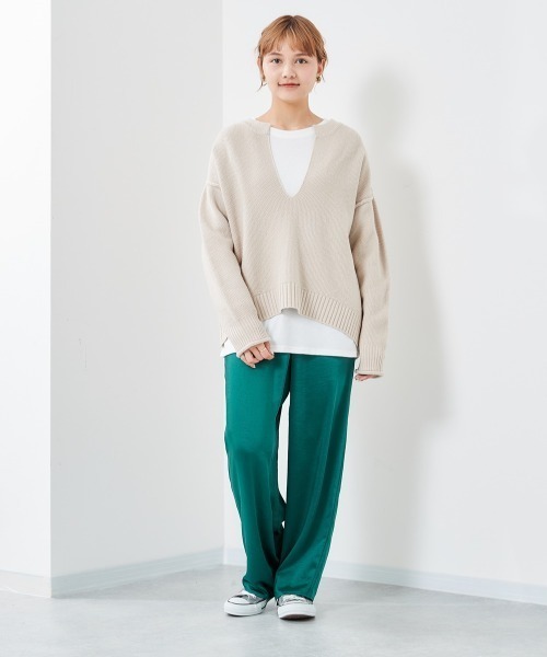 cepo(セポ)の「カノコアミニット+ロンTee アンサンブル(ニット/セーター・レディース・オフホワイト/ミント/チャコールグレー・M)」の18枚目の写真