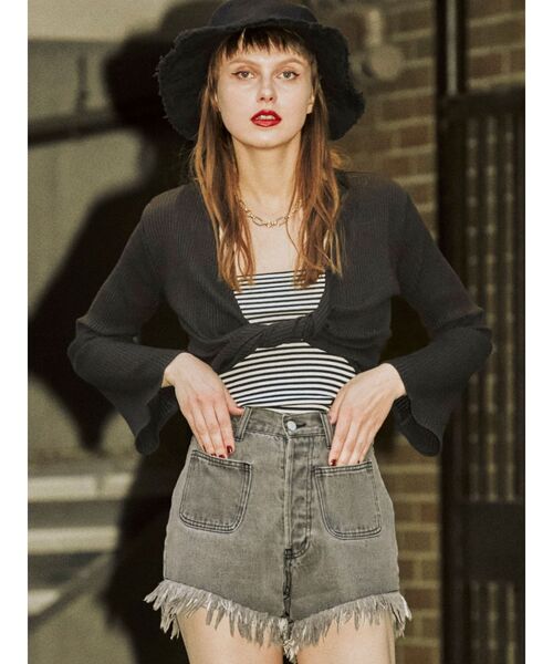 jouetie（ジュエティ）の「ツイストレイヤードトップス（Tシャツ/カットソー・レディース・ピンク/ブルー/ブラック・MEDIUM）」の4枚目の写真