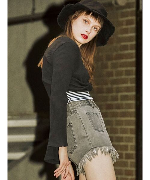 jouetie（ジュエティ）の「ツイストレイヤードトップス（Tシャツ/カットソー・レディース・ピンク/ブルー/ブラック・MEDIUM）」の5枚目の写真