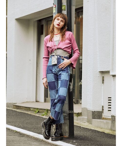 jouetie（ジュエティ）の「ツイストレイヤードトップス（Tシャツ/カットソー・レディース・ピンク/ブルー/ブラック・MEDIUM）」の9枚目の写真