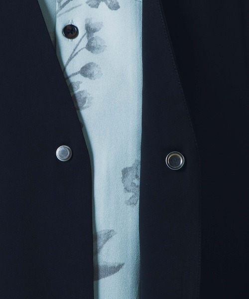 WEGO(ウィゴー)の「WEGO/【セットアップ対応商品】トロミノーカラージャケット(ノーカラージャケット・メンズ・ブラック/ライトグレー・MEDIUM/LARGE)」の13枚目の写真