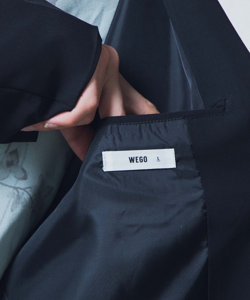 WEGO(ウィゴー)の「WEGO/【セットアップ対応商品】トロミノーカラージャケット(ノーカラージャケット・メンズ・ブラック/ライトグレー・MEDIUM/LARGE)」の15枚目の写真