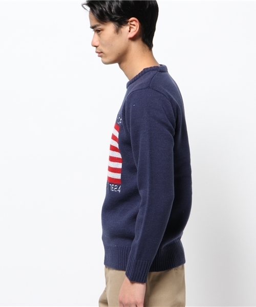 WEGO（ウィゴー）の「WEGO/星条旗ジャガードニット（ニット/セーター・メンズ・オフホワイト/ダークグレー/ネイビー・LARGE/MEDIUM）」の11枚目の写真