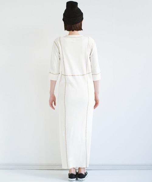 楽して女っぽが叶うヘンリーネックワンピース ワンピース Haco ハコ のファッション 配色ステッチでスタイルアップ ワンピース Ladylee