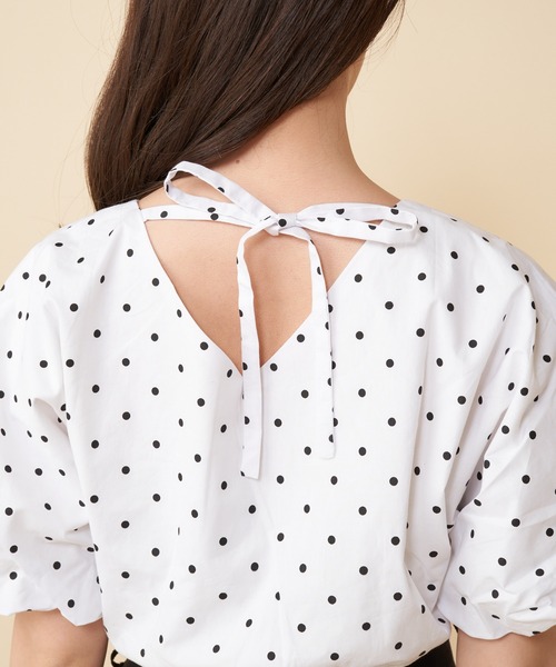 MIIA（ミーア）の「ドットカシュクールブラウス（シャツ/ブラウス・レディース・ホワイト/ブラック・FREE）」の12枚目の写真