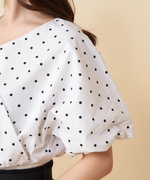 MIIA（ミーア）の「ドットカシュクールブラウス（シャツ/ブラウス・レディース・ホワイト/ブラック・FREE）」の9枚目の写真