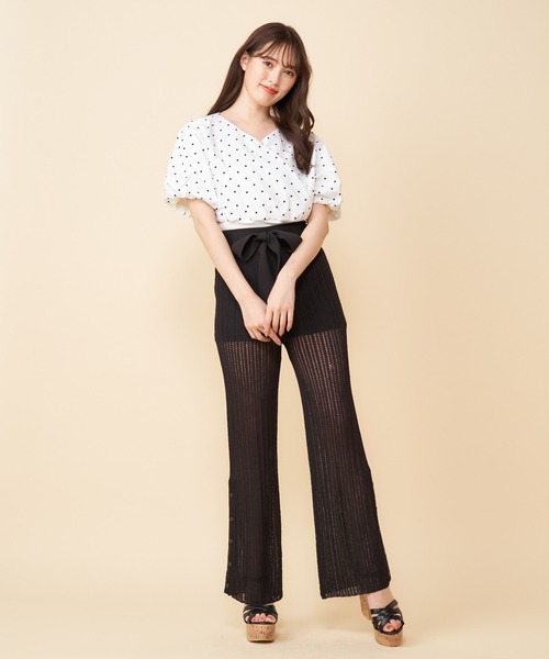MIIA（ミーア）の「ドットカシュクールブラウス（シャツ/ブラウス・レディース・ホワイト/ブラック・FREE）」の8枚目の写真