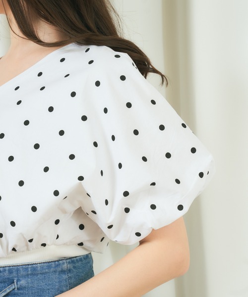 MIIA（ミーア）の「ドットカシュクールブラウス（シャツ/ブラウス・レディース・ホワイト/ブラック・FREE）」の14枚目の写真