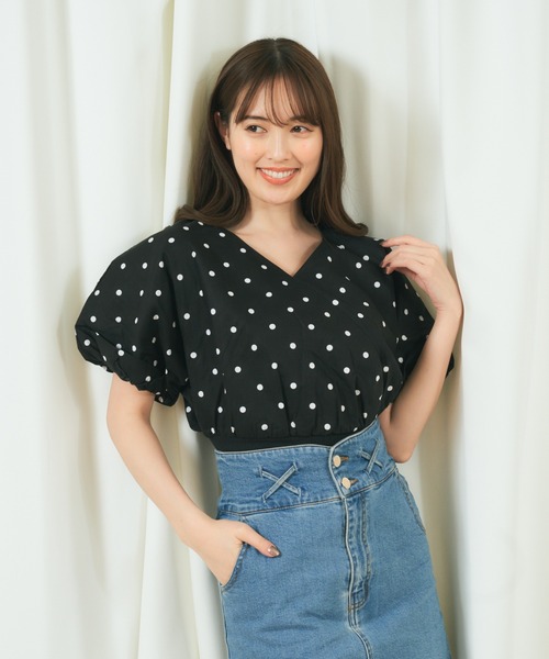 MIIA（ミーア）の「ドットカシュクールブラウス（シャツ/ブラウス・レディース・ホワイト/ブラック・FREE）」の18枚目の写真