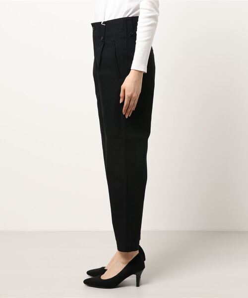 SIPULI（シプリ）の「High Twist Cotton Twill テーパードパンツ（その他パンツ・レディース・ベージュ/ブラック・3/1/2）」の4枚目の写真