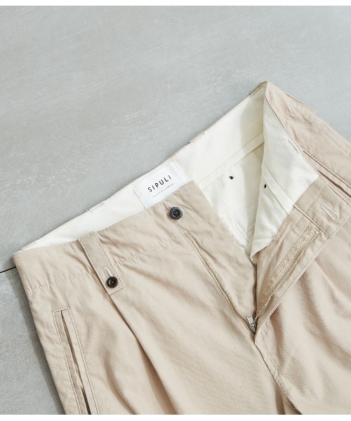 SIPULI（シプリ）の「High Twist Cotton Twill テーパードパンツ（その他パンツ・レディース・ベージュ/ブラック・3/1/2）」の5枚目の写真