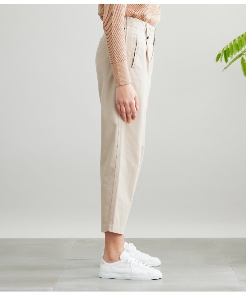 SIPULI（シプリ）の「High Twist Cotton Twill テーパードパンツ（その他パンツ・レディース・ベージュ/ブラック・3/1/2）」の3枚目の写真