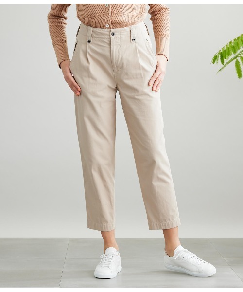 SIPULI（シプリ）の「High Twist Cotton Twill テーパードパンツ（その他パンツ・レディース・ベージュ/ブラック・3/1/2）」の13枚目の写真