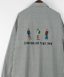 make a ray! | バッグ刺繍 Camp＆People イラスト刺繍 ビックシルエットシャツ/ シャツジャケット(シャツ/ブラウス)