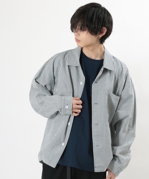 make a ray!（メイク ア レイ！）の「Camp＆People イラスト刺繍 バックデザイン ワークシャツ（シャツ/ブラウス・メンズ・ネイビー/サックスブルー・M/L/XL）」の8枚目の写真