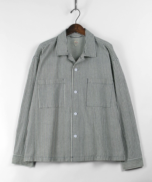 make a ray!（メイク ア レイ！）の「Camp＆People イラスト刺繍 バックデザイン ワークシャツ（シャツ/ブラウス・メンズ・ネイビー/サックスブルー・M/L/XL）」の16枚目の写真