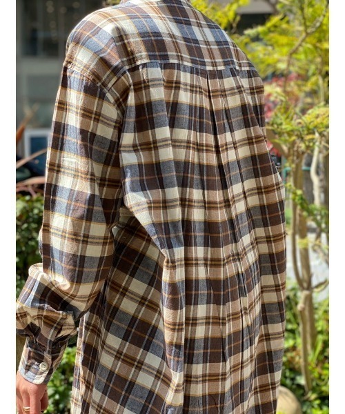 MANASTASH（マナスタッシュ）の「MANASTASH/マナスタッシュ　W-s INDIAN CHECK DRESS（ワンピース・レディース・ネイビー/ベージュ・MEDIUM）」の8枚目の写真