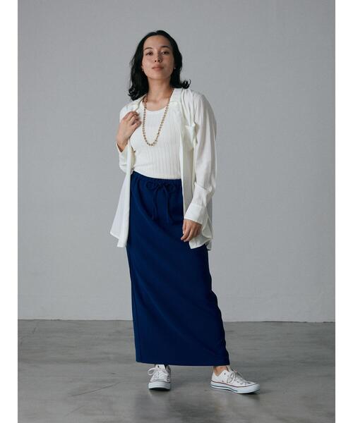 GARAGE OF GOOD CLOTHING（ガレージオブグッドクロージング）の「タイトスカート（スカート・レディース・ブルー/ブラック・FREE）」の6枚目の写真