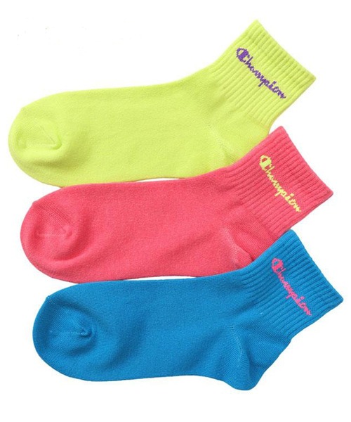 Champion(チャンピオン)の「Champion/チャンピオン ソックス ウィメンズ クォーター3足セット CWSCQ201(ソックス/靴下・レディース・その他1/マルチ/カラフル/その他・S)」の3枚目の写真