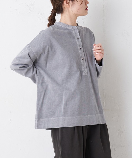 PUAL CE CIN(ピュアルセシン)の「布帛使いピグメントプルオーバー(Tシャツ/カットソー・レディース・グレイッシュベージュ/サックスブルー/グレー/ホワイト系その他・FREE)」の3枚目の写真