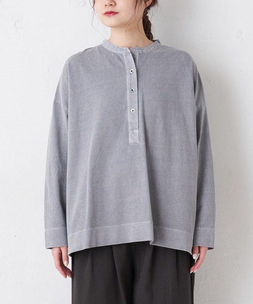PUAL CE CIN(ピュアルセシン)の「布帛使いピグメントプルオーバー(Tシャツ/カットソー・レディース・グレイッシュベージュ/サックスブルー/グレー/ホワイト系その他・FREE)」の5枚目の写真