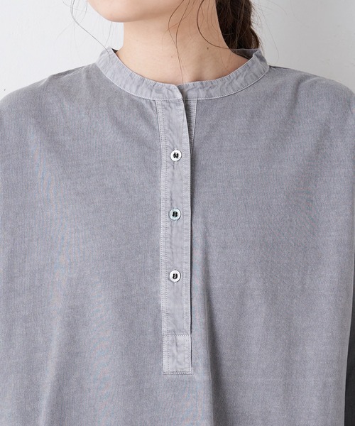 PUAL CE CIN(ピュアルセシン)の「布帛使いピグメントプルオーバー(Tシャツ/カットソー・レディース・グレイッシュベージュ/サックスブルー/グレー/ホワイト系その他・FREE)」の8枚目の写真