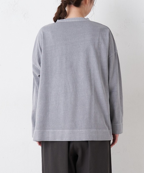 PUAL CE CIN(ピュアルセシン)の「布帛使いピグメントプルオーバー(Tシャツ/カットソー・レディース・グレイッシュベージュ/サックスブルー/グレー/ホワイト系その他・FREE)」の7枚目の写真