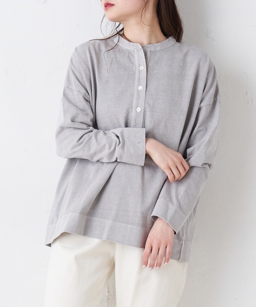 PUAL CE CIN(ピュアルセシン)の「布帛使いピグメントプルオーバー(Tシャツ/カットソー・レディース・グレイッシュベージュ/サックスブルー/グレー/ホワイト系その他・FREE)」の11枚目の写真