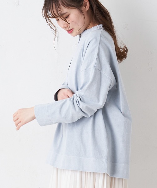 PUAL CE CIN(ピュアルセシン)の「布帛使いピグメントプルオーバー(Tシャツ/カットソー・レディース・グレイッシュベージュ/サックスブルー/グレー/ホワイト系その他・FREE)」の20枚目の写真