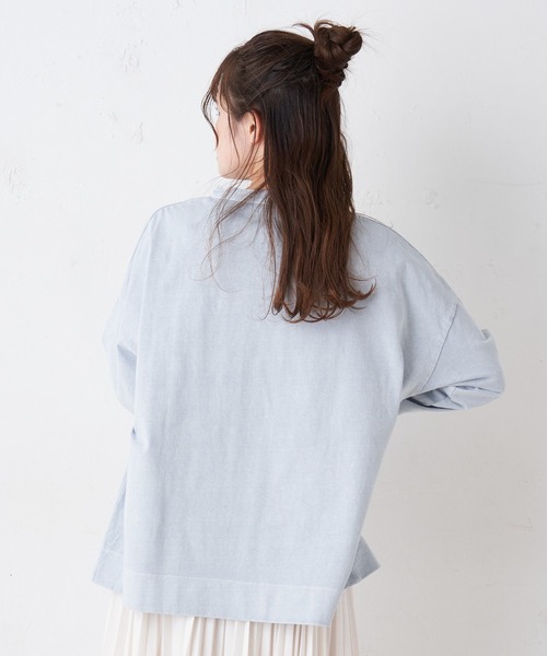 PUAL CE CIN(ピュアルセシン)の「布帛使いピグメントプルオーバー(Tシャツ/カットソー・レディース・グレイッシュベージュ/サックスブルー/グレー/ホワイト系その他・FREE)」の22枚目の写真