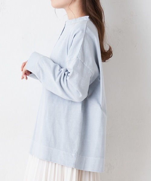 PUAL CE CIN(ピュアルセシン)の「布帛使いピグメントプルオーバー(Tシャツ/カットソー・レディース・グレイッシュベージュ/サックスブルー/グレー/ホワイト系その他・FREE)」の21枚目の写真