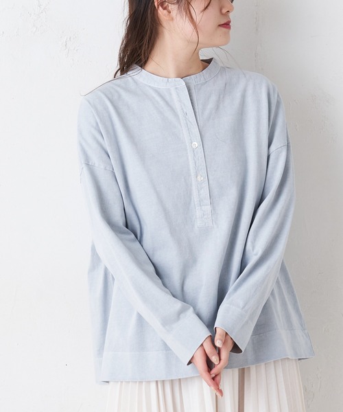 PUAL CE CIN(ピュアルセシン)の「布帛使いピグメントプルオーバー(Tシャツ/カットソー・レディース・グレイッシュベージュ/サックスブルー/グレー/ホワイト系その他・FREE)」の19枚目の写真