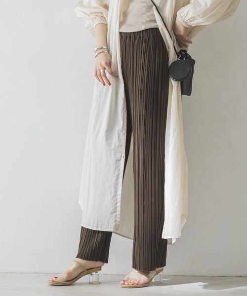 URBAN RESEARCH(アーバンリサーチ)の「カットプリーツパンツ(その他パンツ・レディース・ブラウン/アイボリー/ライトカーキ・FREE)」の5枚目の写真