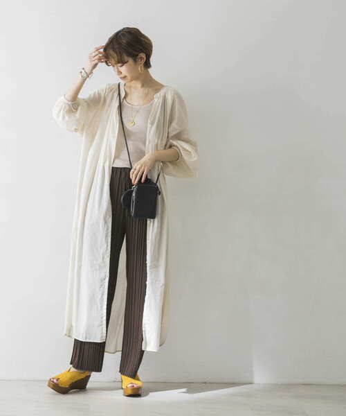 URBAN RESEARCH(アーバンリサーチ)の「カットプリーツパンツ(その他パンツ・レディース・ブラウン/アイボリー/ライトカーキ・FREE)」の7枚目の写真