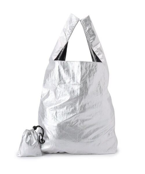 SHOO・LA・RUE（シューラルー）の「◆メタリックマルシェバッグ（エコバッグ/サブバッグ・レディース・シルバー/ゴールド/ブロンズ・00）」の2枚目の写真