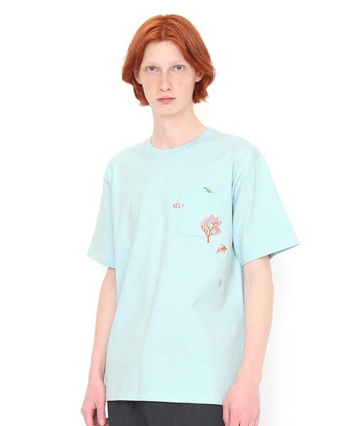 セール コーラルリーフ ポケットtシャツ プール Tシャツ カットソー Design Tshirts Store Graniph デザイン ティーシャツ ストア グラニフ のファッション通販 Zozotown