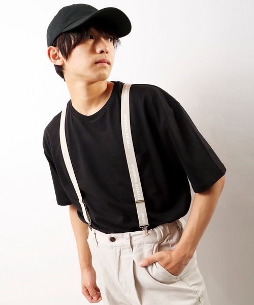 UNIVERSAL OVERALL（ユニバーサルオーバーオール）の「UNIVERSAL OVERALL  ロゴプリントサスペンダー（サスペンダー・メンズ・ブラック/ベージュ/オリーブ/ネイビー/グレー・FREE）」の4枚目の写真