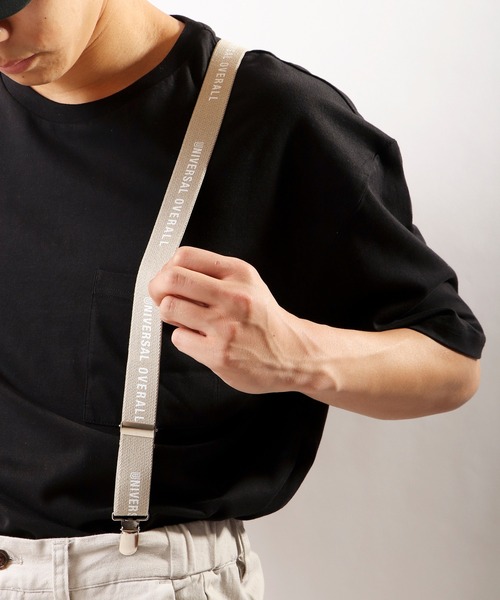 UNIVERSAL OVERALL（ユニバーサルオーバーオール）の「UNIVERSAL OVERALL  ロゴプリントサスペンダー（サスペンダー・メンズ・ブラック/ベージュ/オリーブ/ネイビー/グレー・FREE）」の11枚目の写真