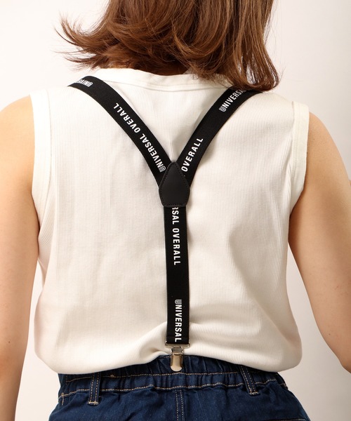 UNIVERSAL OVERALL（ユニバーサルオーバーオール）の「UNIVERSAL OVERALL  ロゴプリントサスペンダー（サスペンダー・メンズ・ブラック/ベージュ/オリーブ/ネイビー/グレー・FREE）」の7枚目の写真