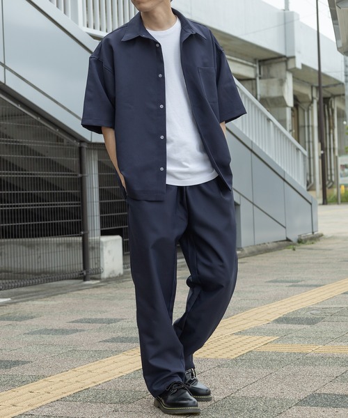 半袖シャツ／ワイドレッグパンツ デニムセットアップ r-1941 楽天市場】デニムセットアップ メンズ 夏 半袖シャツ ロング