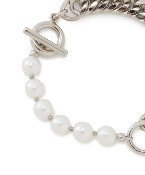 JUNRED（ジュンレッド）の「パールチェーンブレスレット（ブレスレット・メンズ・シルバー/シルバー系その他・FREE）」の4枚目の写真